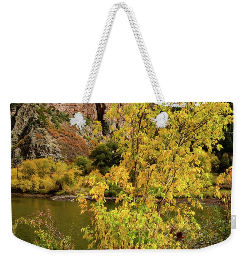  Weekender Tote Bag featuring the photograph Color Comes to Glenwood Canyon by Ray Mathis