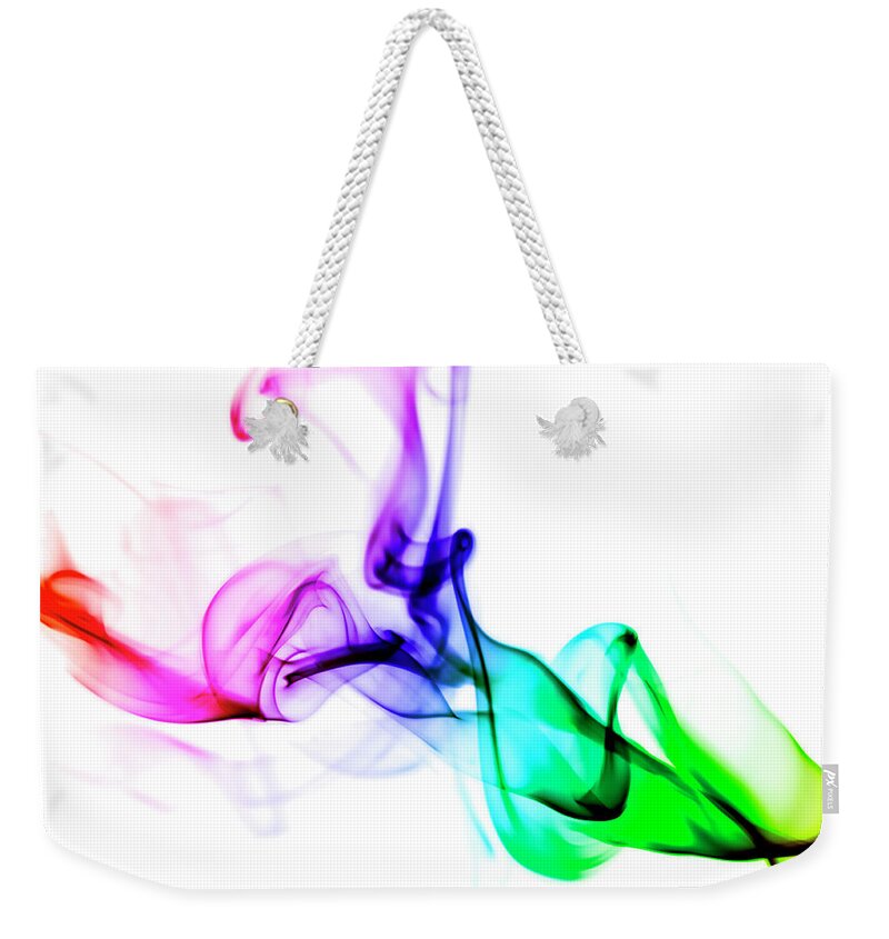 Curve Weekender Tote Bag featuring the photograph Colored Smoke by Sjo