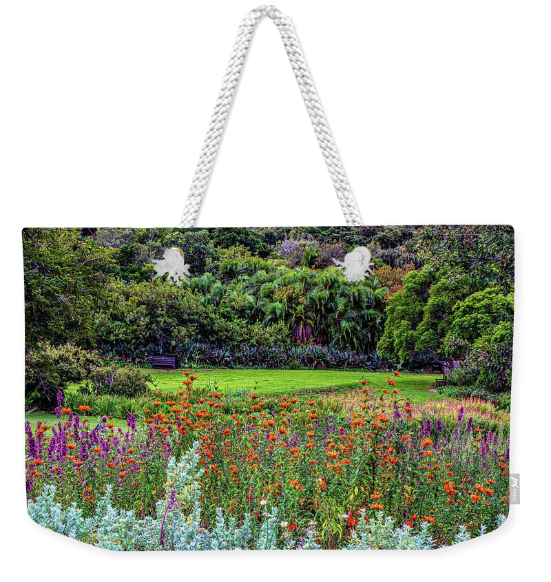 Cape Town Weekender Tote Bag featuring the photograph Colorful Kirstenbosch Gardens by Douglas Wielfaert