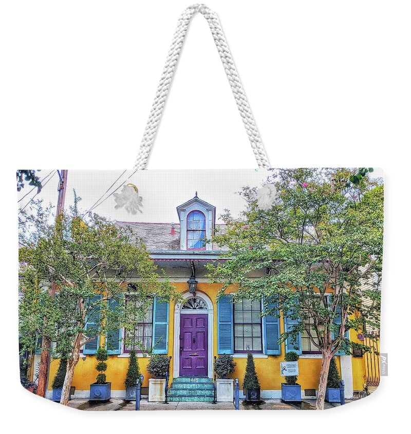 New Orleans Weekender Tote Bag featuring the photograph Colorful NOLA by Portia Olaughlin