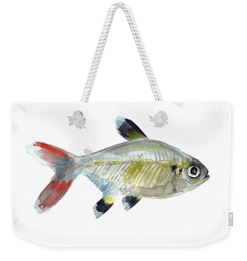 Colorful X Ray Tetra Fish Watercolor Weekender Tote Bag For Sale By Joanna Szmerdt