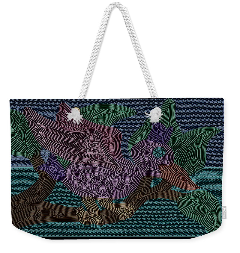Enlightened Animals Weekender Tote Bag featuring the digital art Coloring Inside The Lines by Becky Titus