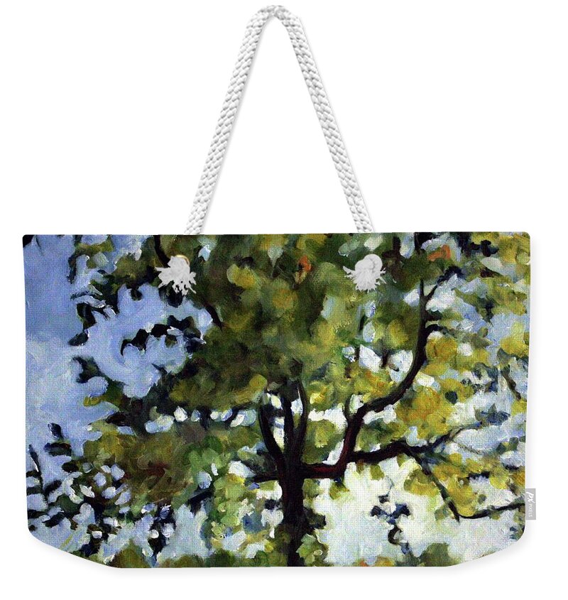 Landscape Weekender Tote Bag featuring the painting Common Tree #1 by Sarah Lynch