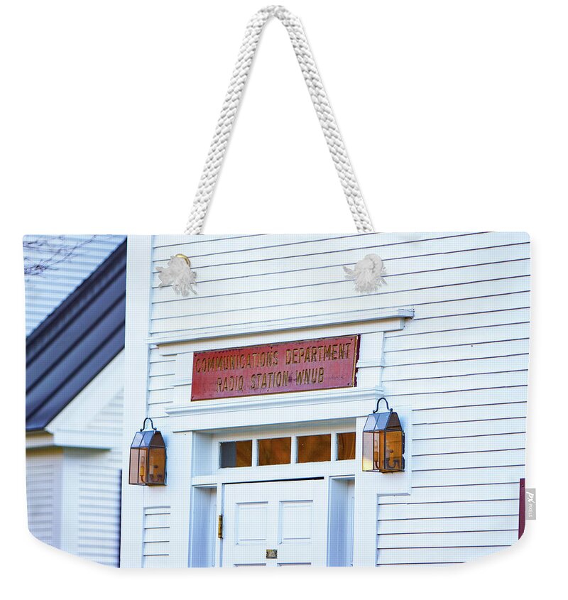 Communications Department Weekender Tote Bag featuring the photograph Communications Department Norwich University by Jeff Folger