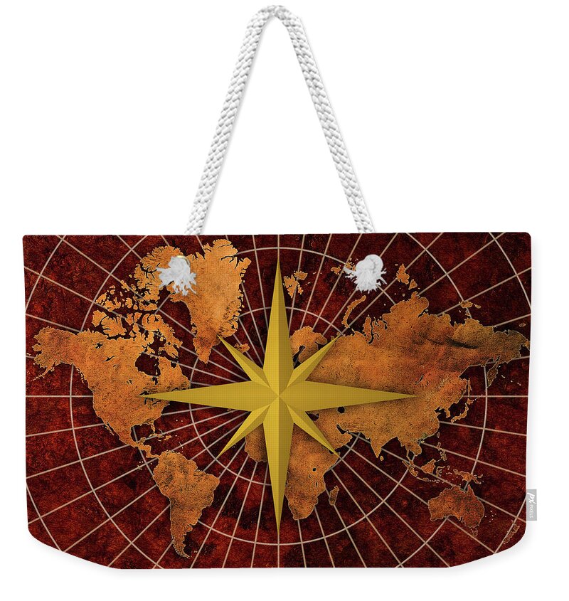 Globe Weekender Tote Bag featuring the photograph Compass Rose by Dem10