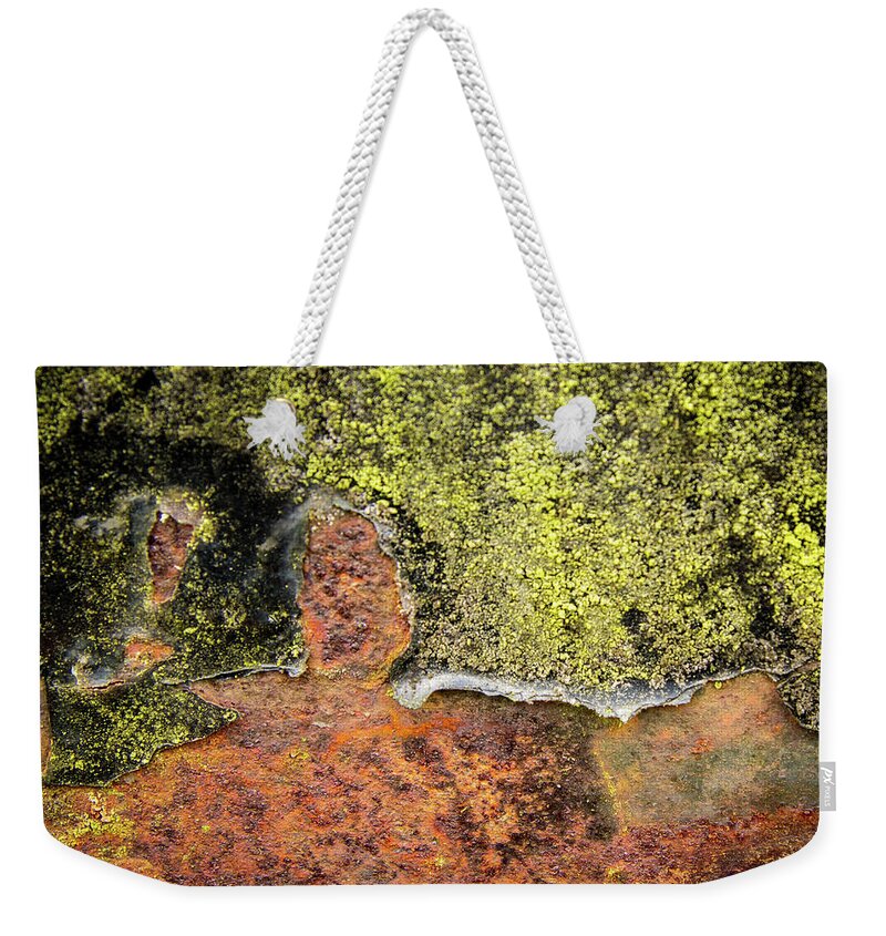 Complicated Rust Weekender Tote Bag featuring the photograph Complicated Rust by Jean Noren