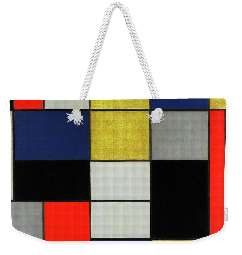 Piet Mondrian Weekender Tote Bag featuring the painting Composition, 1919-1920 by Piet Mondrian
