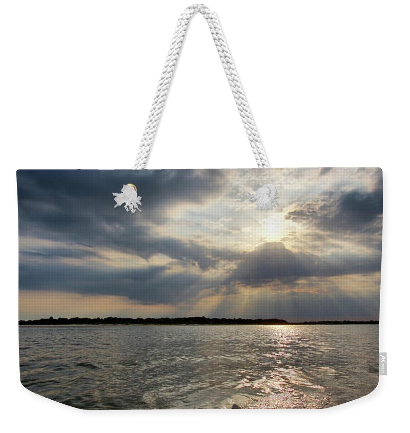 Scenics Weekender Tote Bag featuring the photograph Conch Shell At Beach by Photo By Claudia Domenig