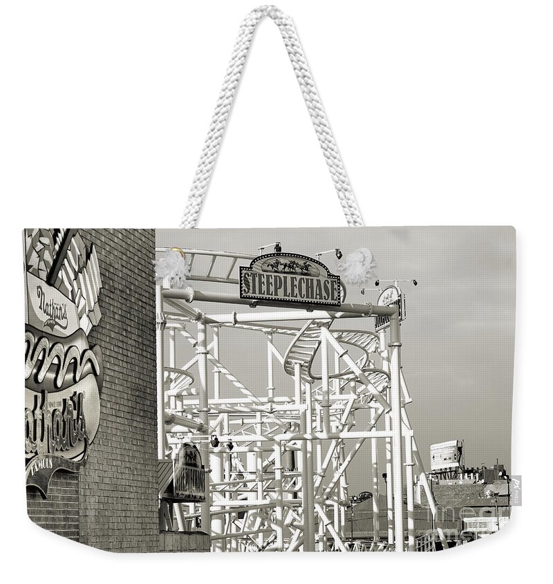 Coney Island Weekender Tote Bag featuring the photograph Coney Icons on a Winter Afternoon by Steve Ember