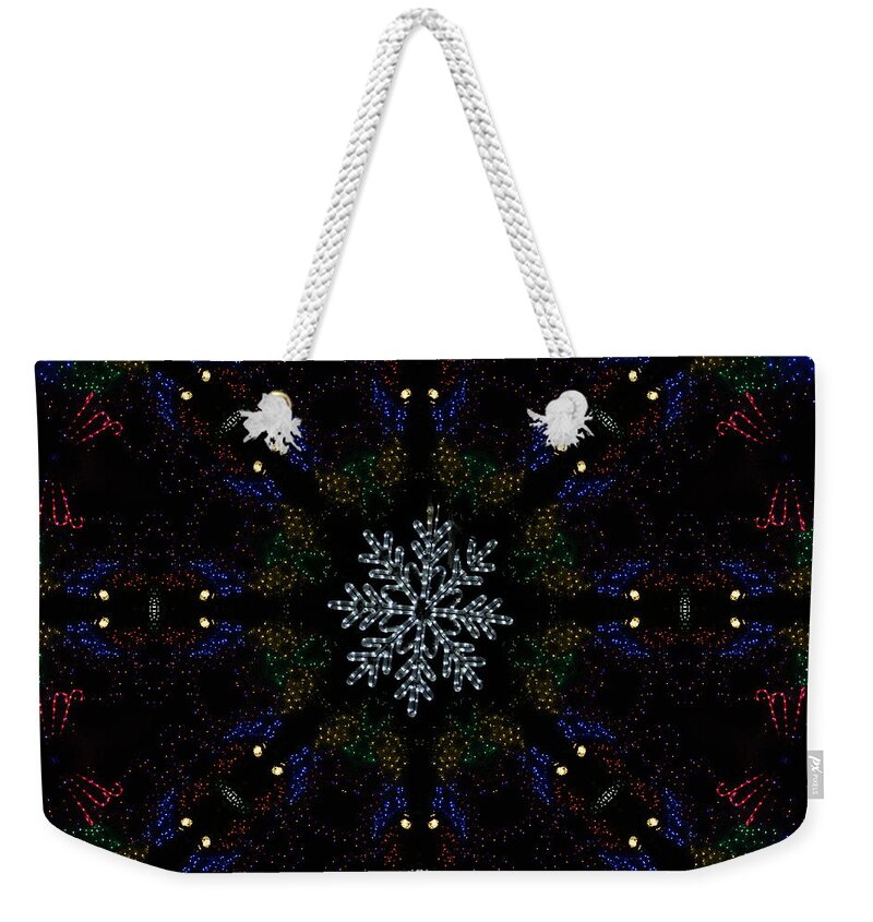 Candy Cane Lights Weekender Tote Bag featuring the photograph Continuous Christmas Lights by Colleen Cornelius
