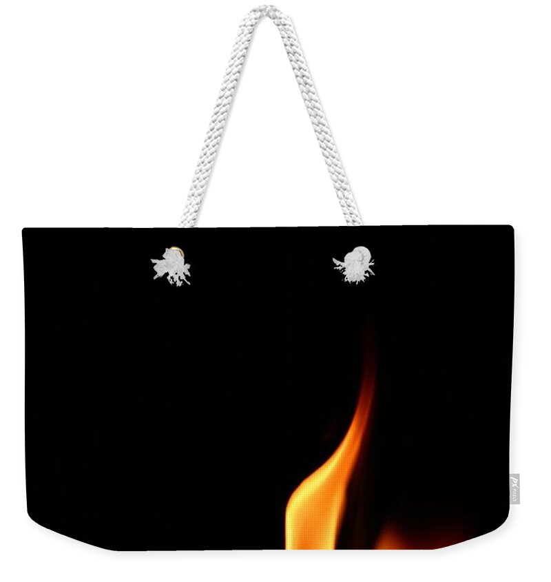 Natural Gas Weekender Tote Bag featuring the photograph Contorted Flame by Itsjustluck