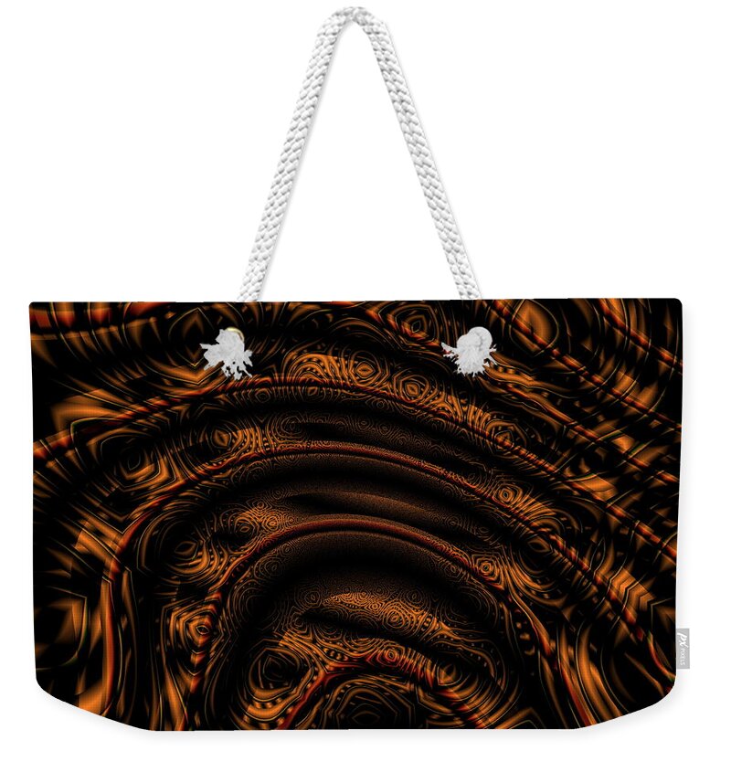 Abstract Weekender Tote Bag featuring the digital art Contours Of Form Abstract Art by Rolando Burbon