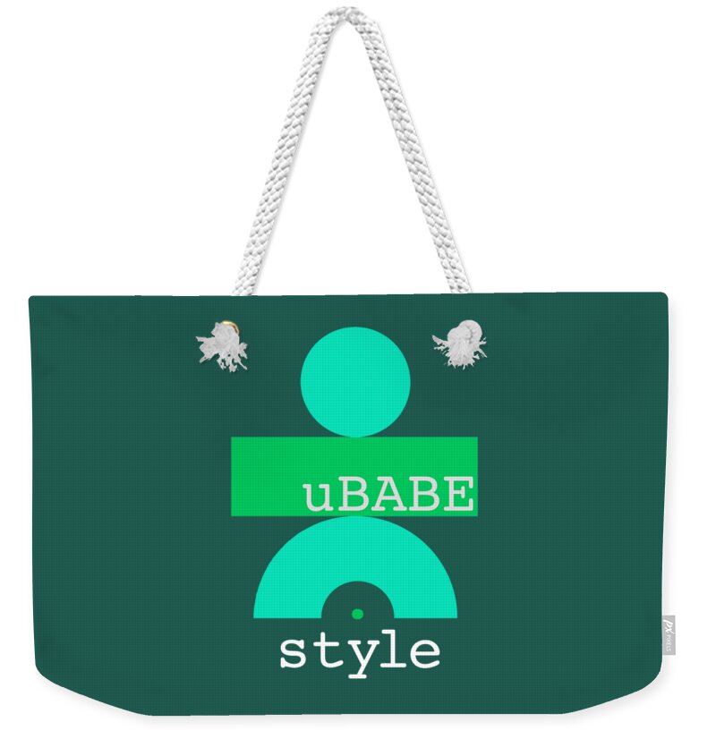 Cool Green Style Weekender Tote Bag featuring the digital art Cool Green Style by Ubabe Style