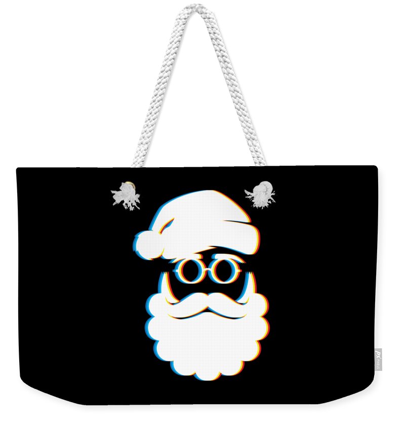 Funny Tshirt Weekender Tote Bag featuring the digital art Cool Santa Claus Gift Idea Father Christmas Saint Nicholas Papa Noel Halloween Costume Presents Sack by Martin Hicks