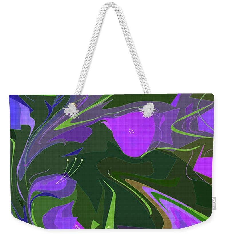 Abstract Weekender Tote Bag featuring the digital art Corner Flower Shop by Gina Harrison