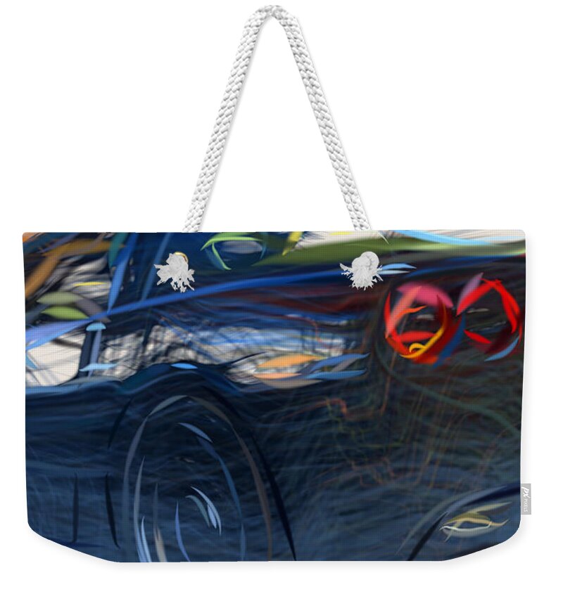 Corvette Weekender Tote Bag featuring the digital art Corvette C6 Drawing by CarsToon Concept