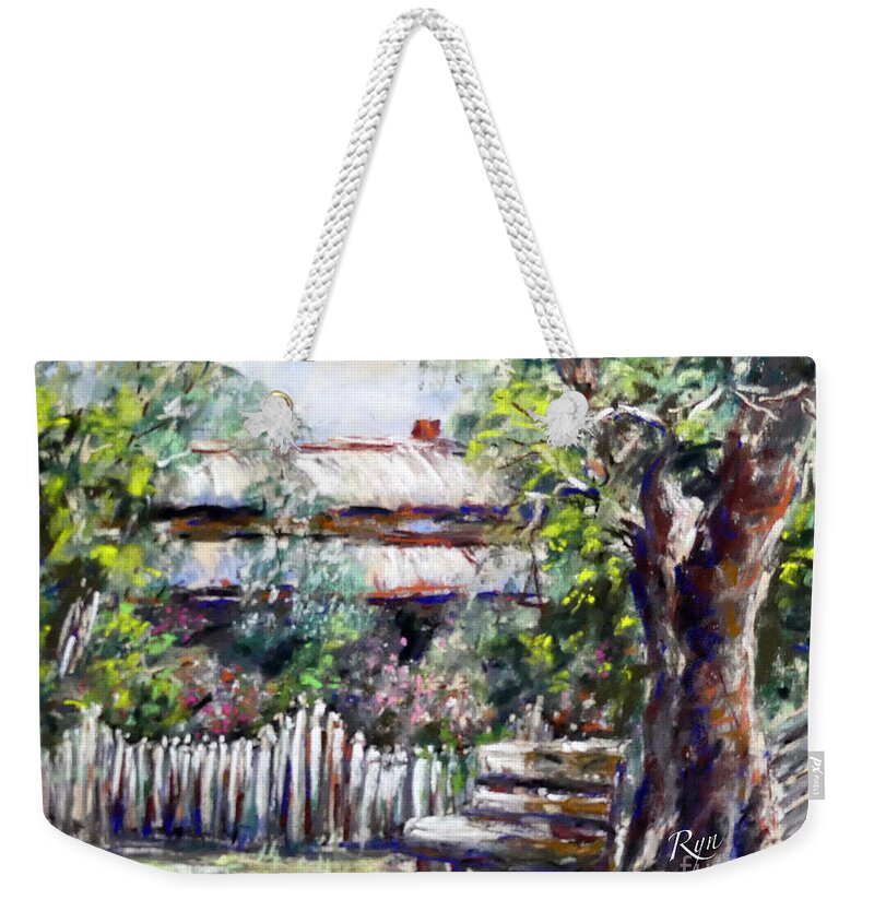 Cottage Weekender Tote Bag featuring the painting Cottage at Castlemaine by Ryn Shell
