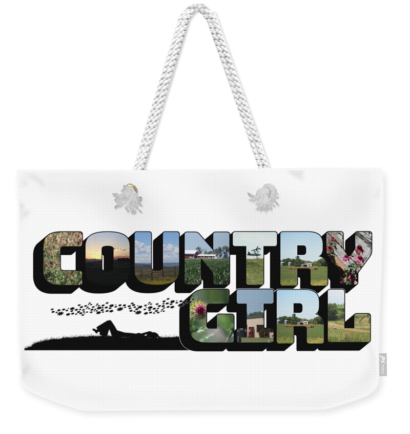 Country Girl Weekender Tote Bag featuring the photograph Country Girl Big Letter by Colleen Cornelius