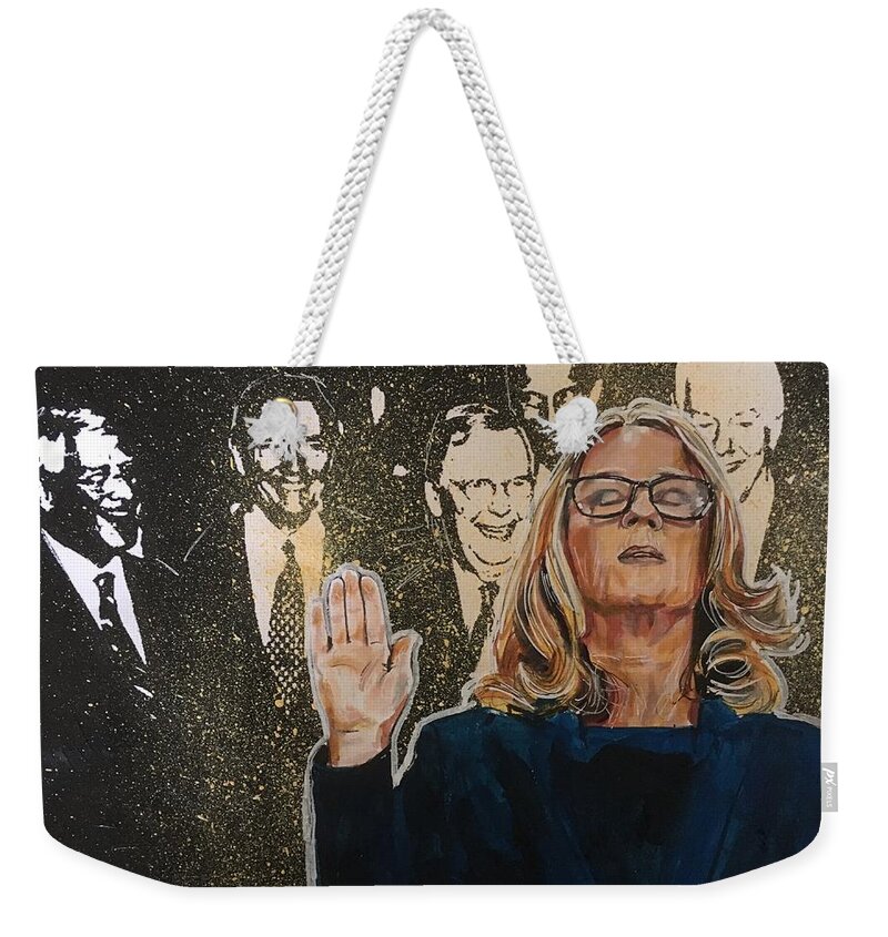 Courage Weekender Tote Bag featuring the painting Courage by Joel Tesch