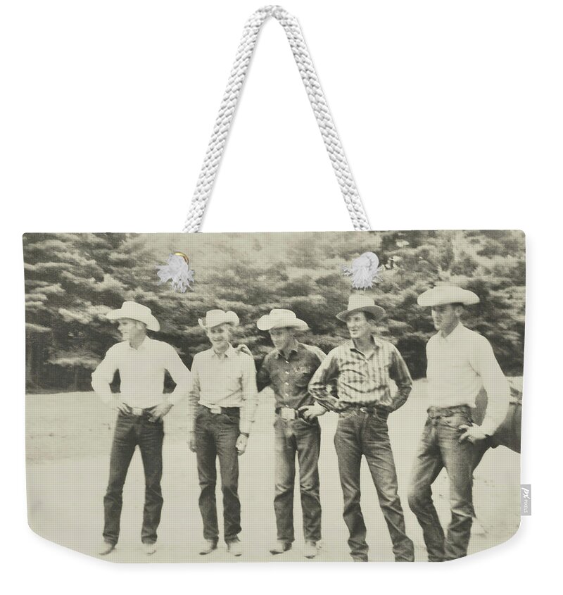 Adventures Weekender Tote Bag featuring the photograph Cowboy Tribe by Dressage Design