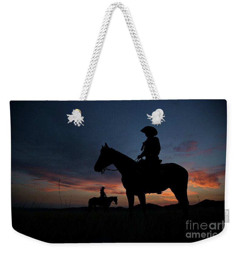 Cowgirl Weekender Tote Bag featuring the photograph Cowgirl Silhouette by Terri Cage