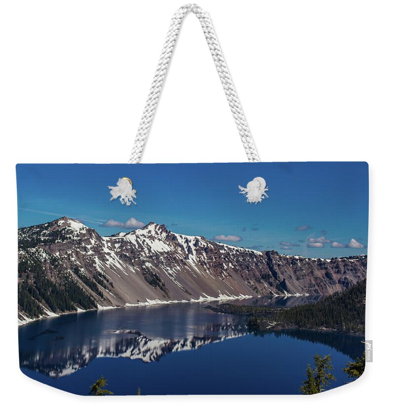 Crater Lake Weekender Tote Bag featuring the photograph Crater Lake National Park, Oregon by Julieta Belmont
