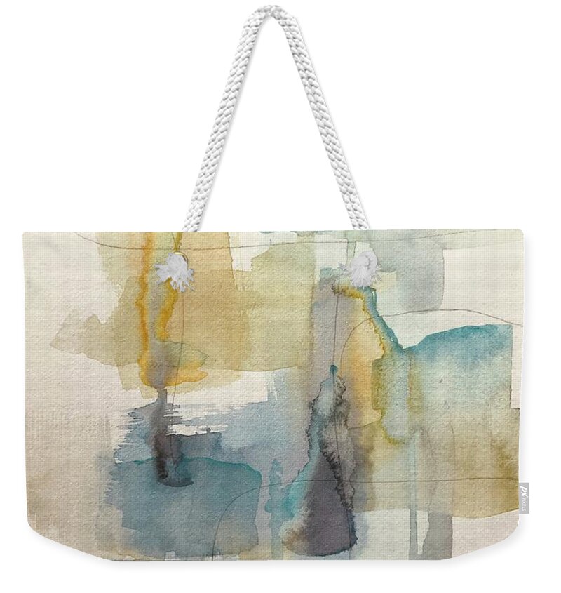 Brown Weekender Tote Bag featuring the painting Crazy Days Abstract by Luisa Millicent