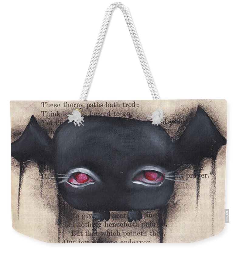 Mothman Weekender Tote Bag featuring the painting Creature by Abril Andrade