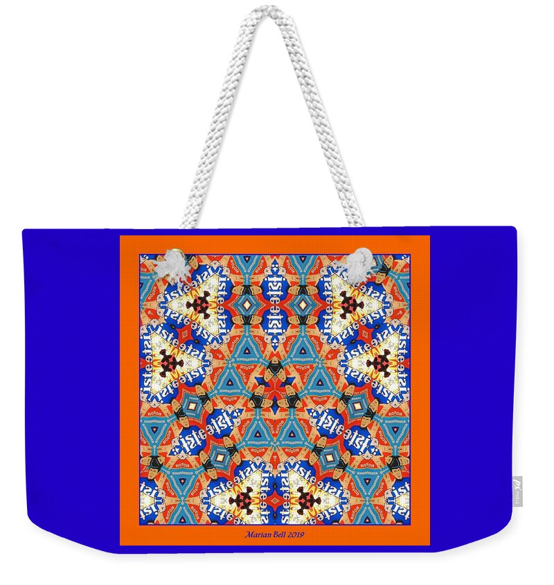 Crewe Of Columbus Weekender Tote Bag featuring the digital art Crewe of Columbus - Mister Spock - Spock-o-Scope Square by Marian Bell