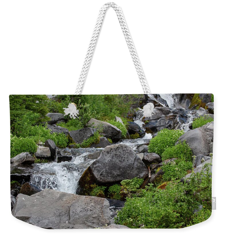 Creek Weekender Tote Bag featuring the photograph Creek at Paradise Mount Rainier by Alex Mironyuk