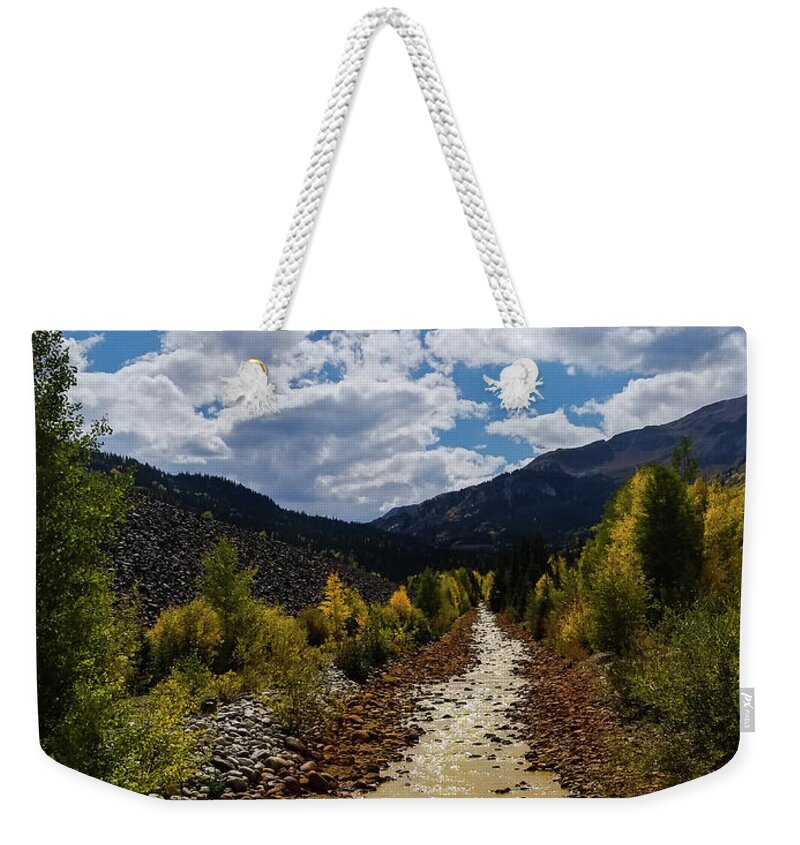 Colorado Weekender Tote Bag featuring the photograph Creek in Colorado by Elizabeth M