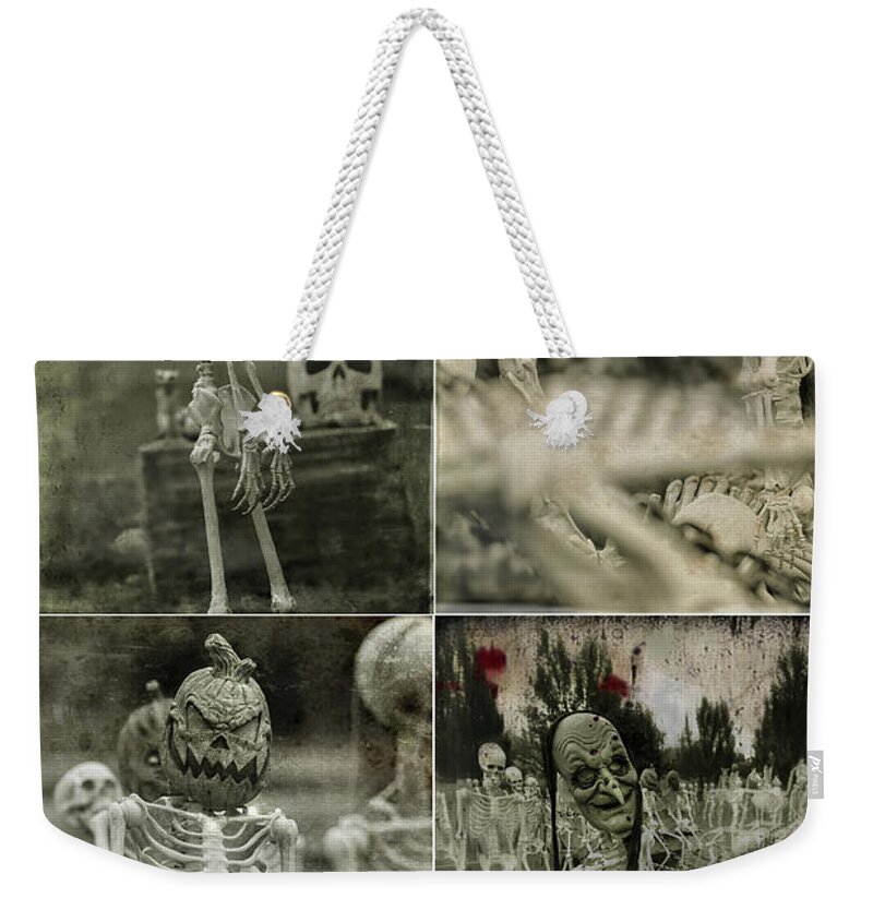 Creepy Weekender Tote Bag featuring the photograph Creepy Vintage Halloween Photos by Carrie Ann Grippo-Pike