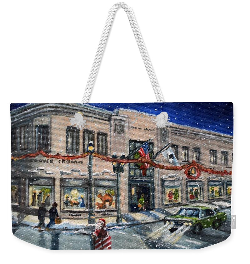 Grover Cronin Weekender Tote Bag featuring the painting Cronin's At Christmas by Eileen Patten Oliver