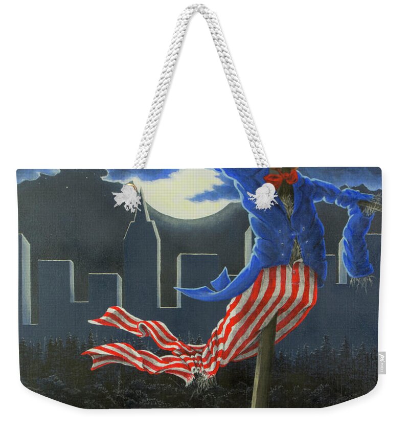 Uncle Sam Weekender Tote Bag featuring the painting Cry Uncle by Jack Malloch