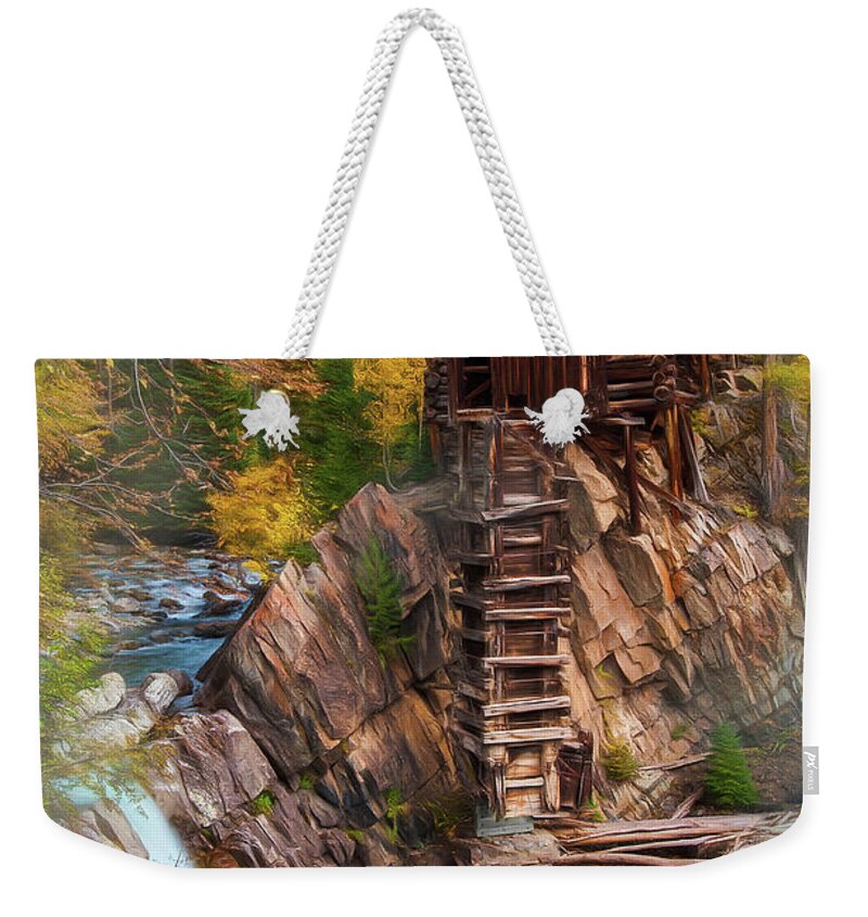 Colorado Weekender Tote Bag featuring the photograph Crystal Mill in the Fall by Debra Boucher