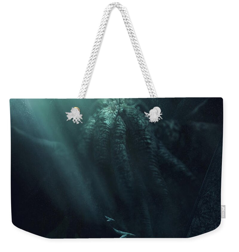 Lovecraft Weekender Tote Bag featuring the photograph Cthulhu and the Whales by Guillem H Pongiluppi