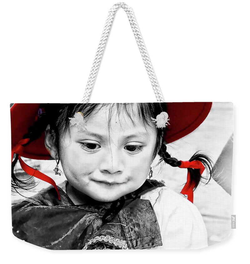 Girl Weekender Tote Bag featuring the photograph Cuenca Kids 1188 by Al Bourassa