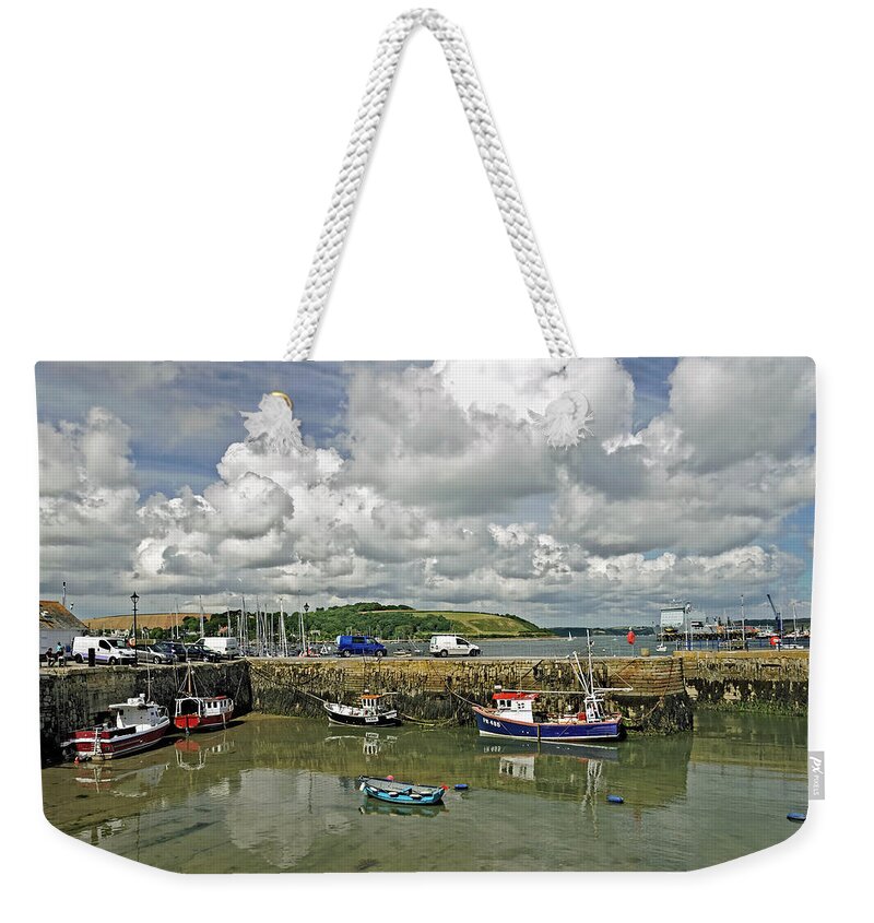Bright Weekender Tote Bag featuring the photograph Custom House Quay, Falmouth #1 by Rod Johnson
