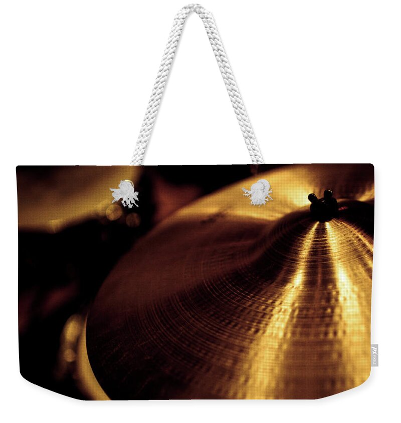 Music Weekender Tote Bag featuring the photograph Cymbals by Thepalmer