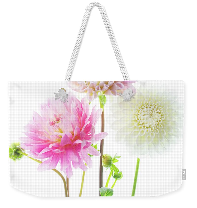 Dahlia Weekender Tote Bag featuring the photograph Dahlia Bouquet by Rebecca Cozart
