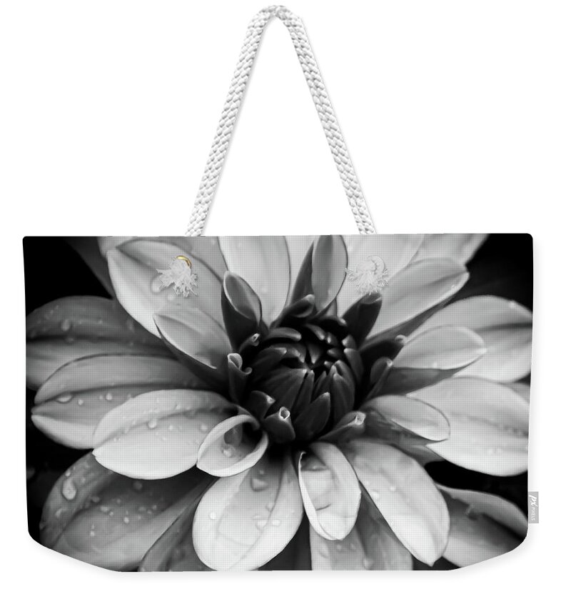 Art Weekender Tote Bag featuring the photograph Dahlia III Black and White by Joan Han