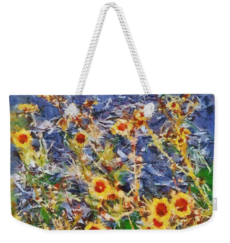 Daisies Weekender Tote Bag featuring the mixed media Daisies by Christopher Reed