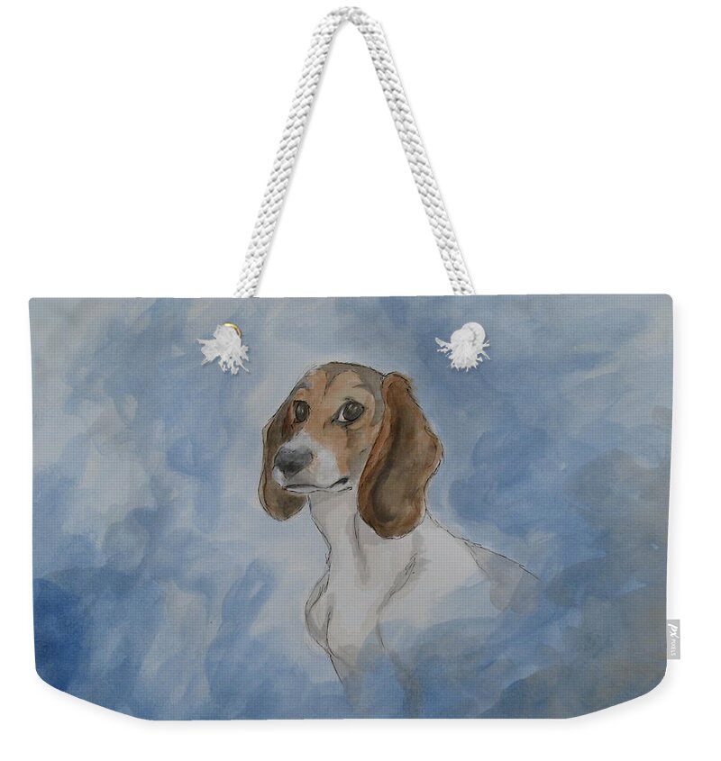 Beagle Weekender Tote Bag featuring the painting Daisy by Patricia Kanzler