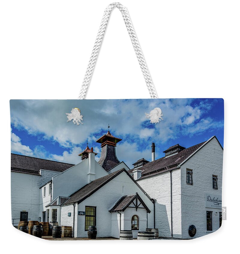 Aviemore Weekender Tote Bag featuring the photograph Dalwhinnie Distillery of Scotland by Marcy Wielfaert
