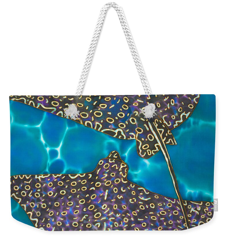 Eagle Rays Weekender Tote Bag featuring the painting Dancing Eagles by Daniel Jean-Baptiste