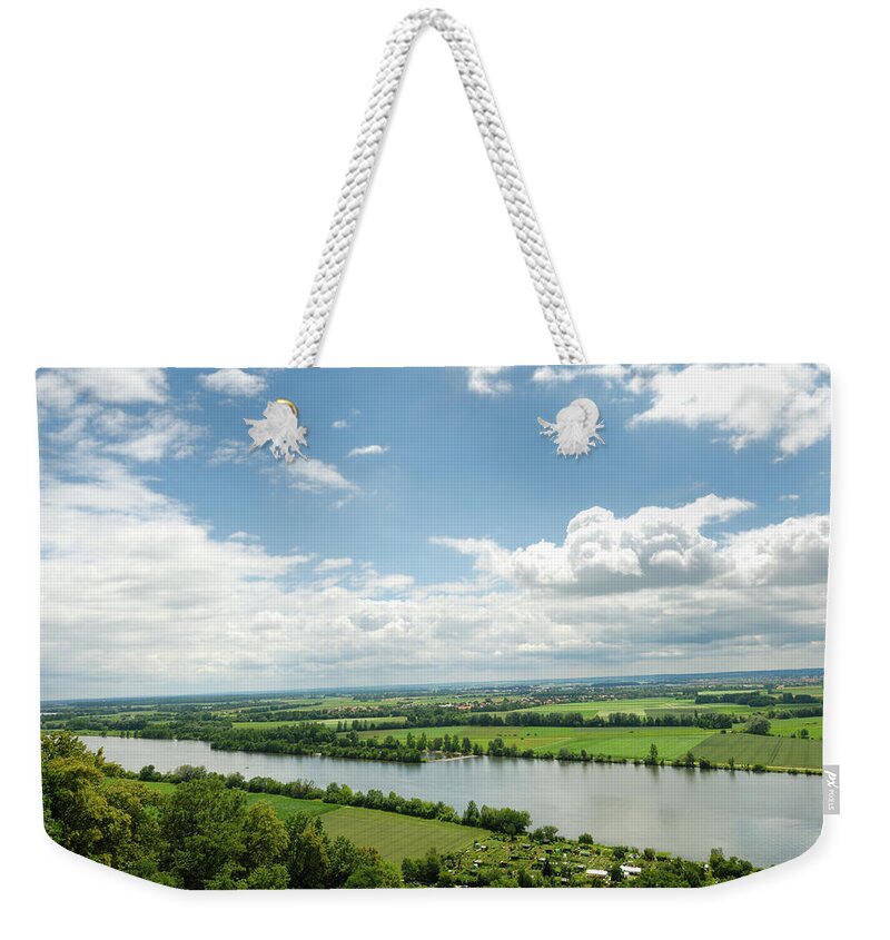 Grass Weekender Tote Bag featuring the photograph Danube River by No limit pictures