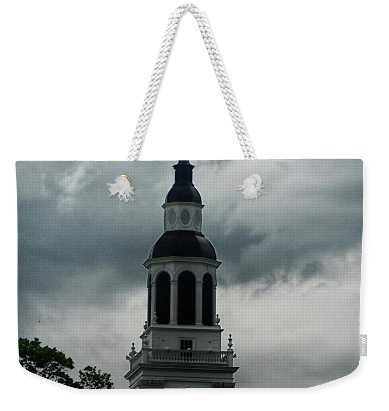 Dartmouth College's Clock Tower Weekender Tote Bag featuring the photograph Dartmouth College's Clock Tower by Raymond Salani III