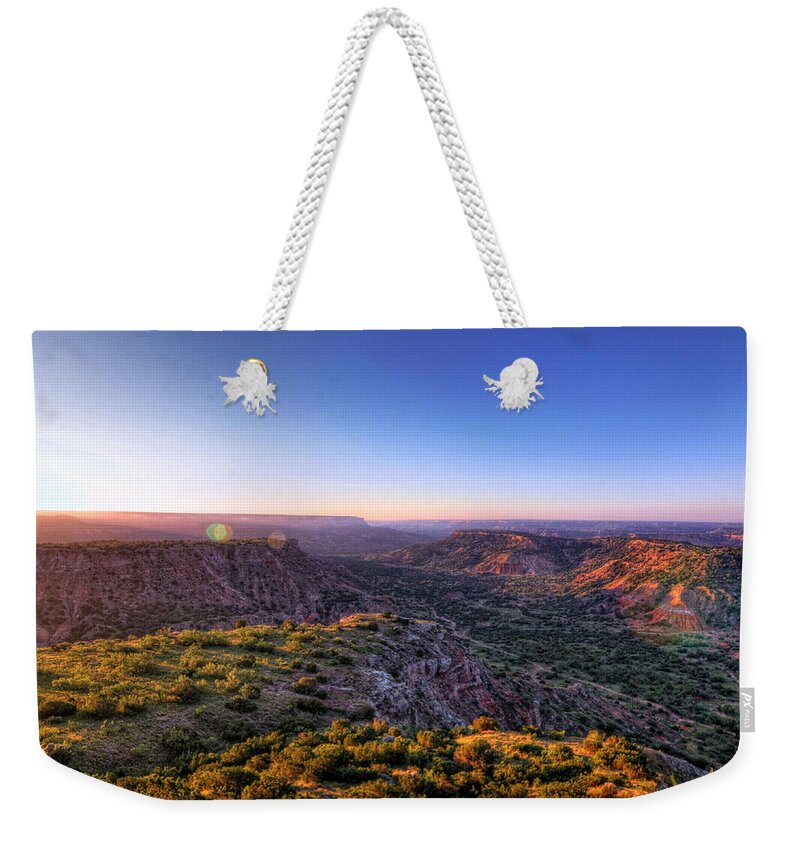 Scenics Weekender Tote Bag featuring the photograph Daybreak Over Palo Duro Canyon by Robert W. Hensley