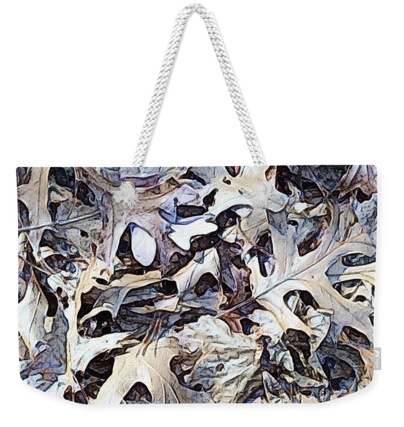 Photoshopped Images Weekender Tote Bag featuring the digital art Dead leaves at the end of fall by Steve Glines