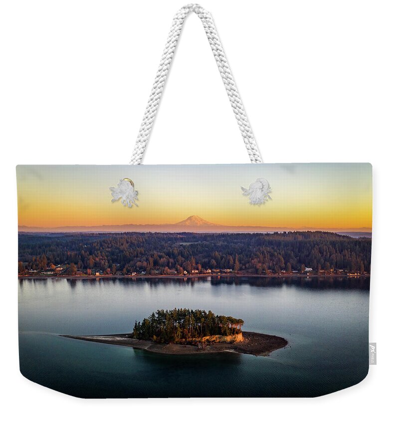 Mount Rainier Weekender Tote Bag featuring the photograph Deadmans Rainier Sunset by Clinton Ward